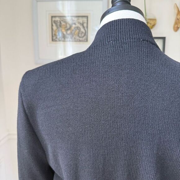 St John Collection Marie Gray Black Santana Knit Button Front Dress 6 - Picture 9 of 9